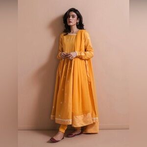 Zara Shahjahan Yellow Anarkali